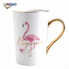Wholesale personalized INS flamingo fashion new innovation travel office novelties creativity color mug cup mug custom