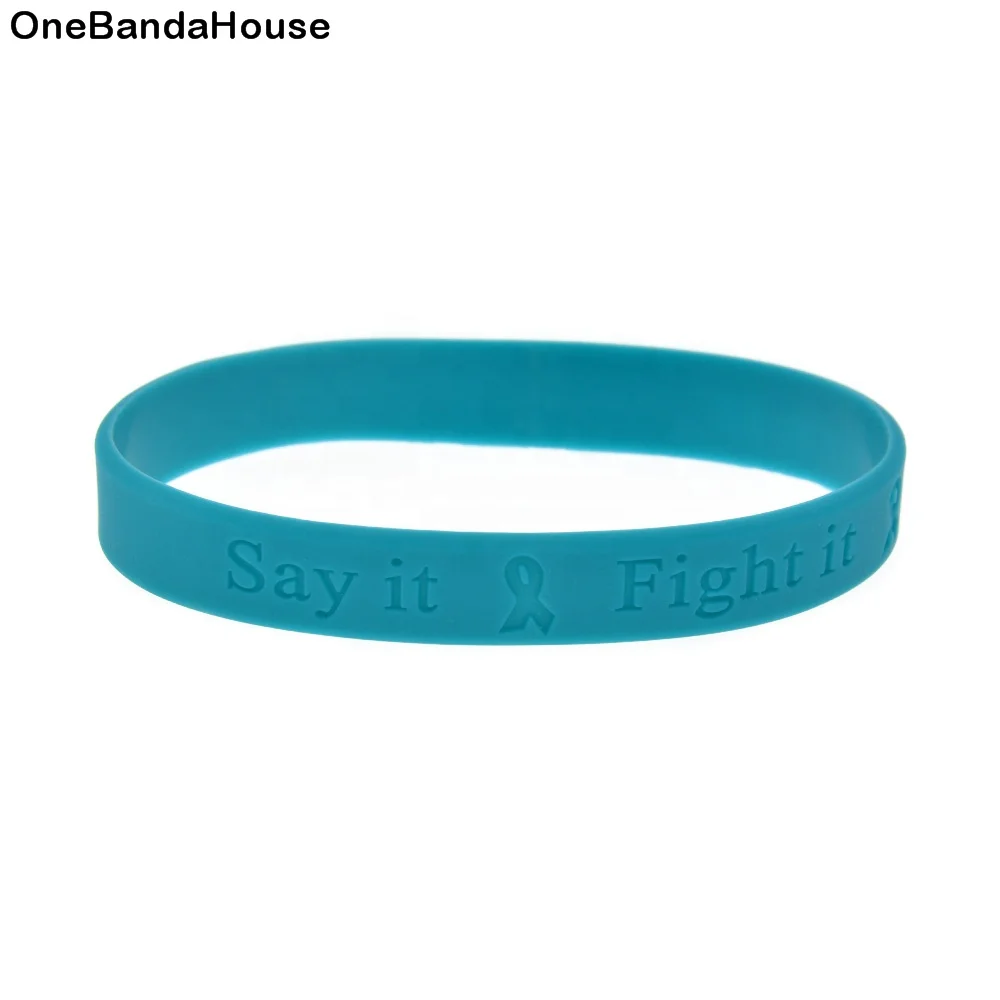 

Wholesale 50pcs/lot Cancer Silicone Wristband Bracelet Say it Fight It and Cure It