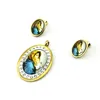 Fashion 316I Stainless Steel Women Religious Icon Charms Stylish Fake Gold Jewelry Set