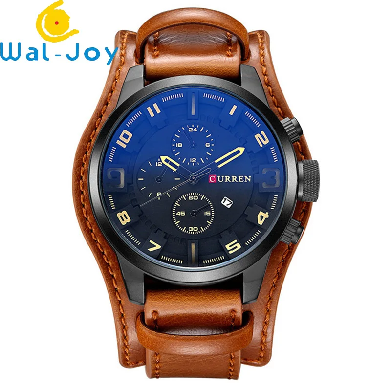 

WJ-5911 CURREN 8225 High-end Casual Men's Dial Calendar Watch Waterproof Blue light Quartz Leather Wrist-watch, Mix