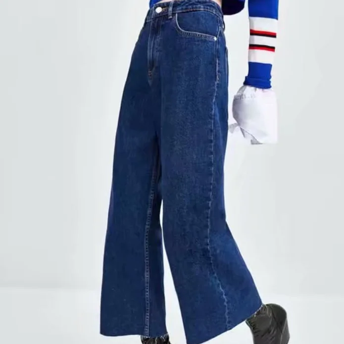 2018 autumn Wide leg pants jean women's