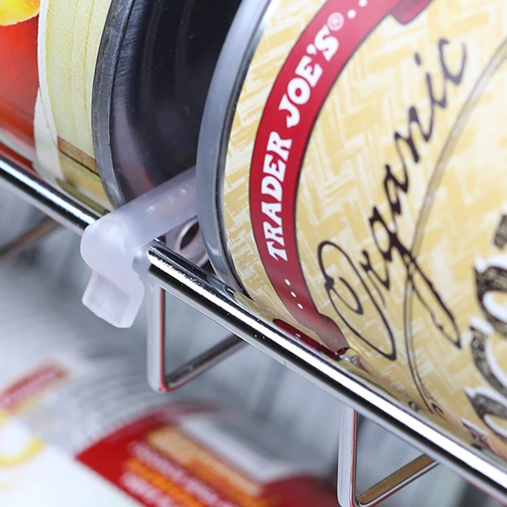 Stackable Chrome Can Rack Organizer Holder With Six Adjustable Plastic