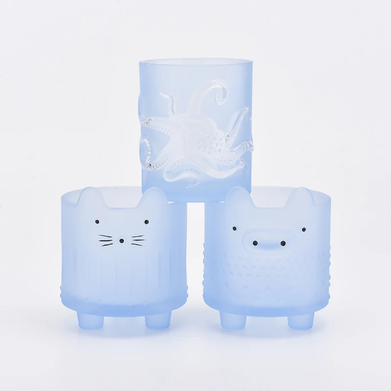 Cylinder customized pig-shape candle vessel glass candle holder wedding centerpieces