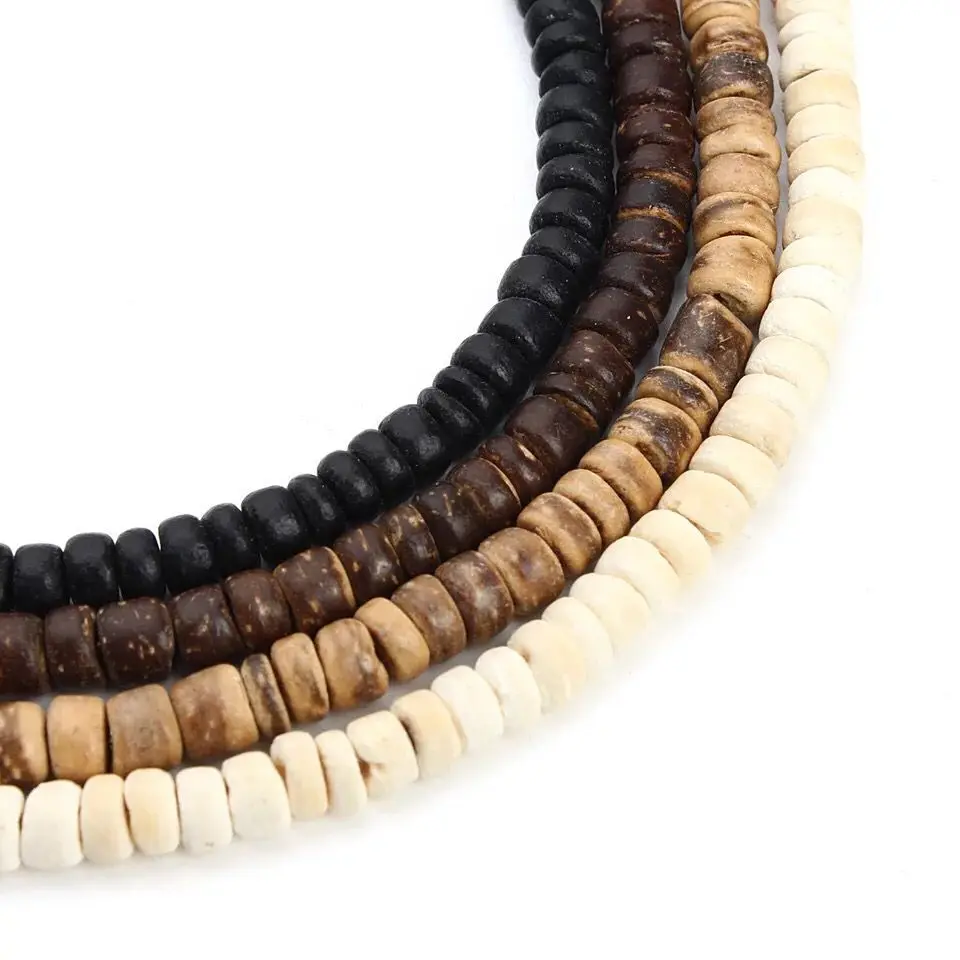 

Wholesale 5mm natural coconut brown color Beige color black color spacer beads for jewelry making