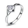 Real 925 Sterling Silver aaaaa Zircon Micron plating Custom IP Gold plating Wedding Rings