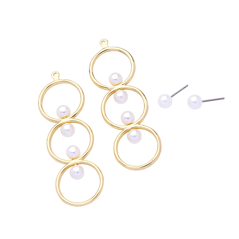 

ed01754c Born Pretty Pearl Interlink Hoop Earrings Gold Plated Lady Fashion