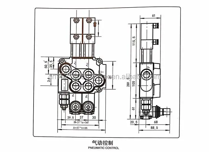 P40 valve directional control valve hydraulic valve with joystick &amp; remote control cable