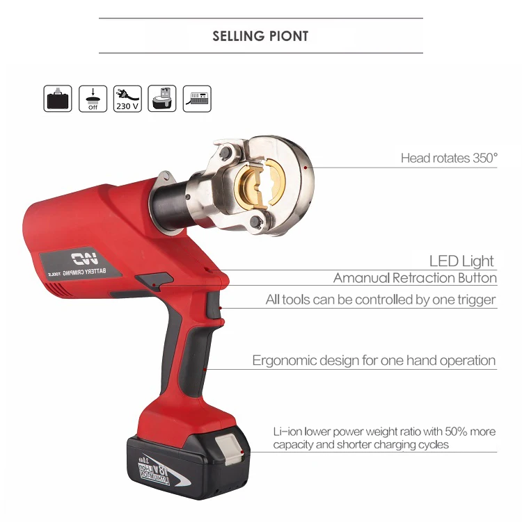 cordless battery crimping tool