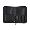 Custom Print Create Your Own Brand Travel Black Leather Cosmetic Case Make Up Brush Pouch PU Makeup Bag Private Label
