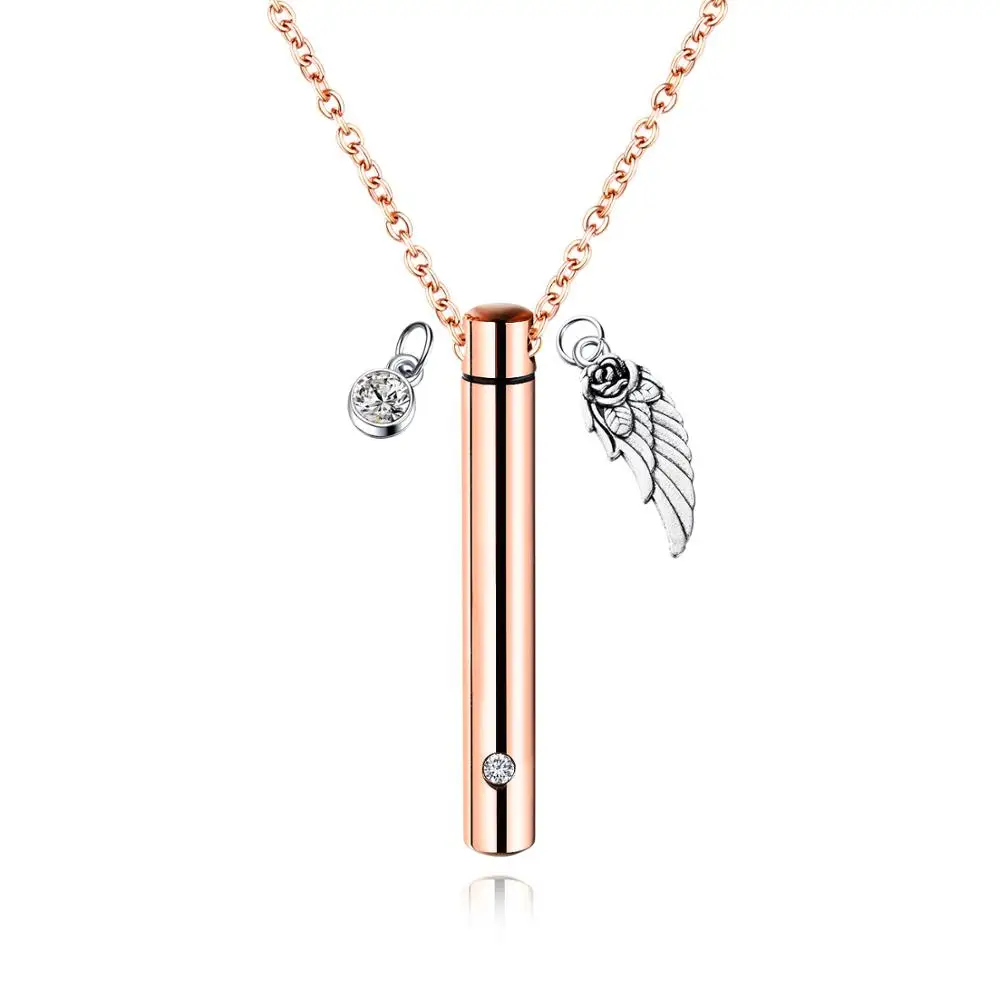 

Detachable Europe Stainless Steel Wish Bottle Necklace Fashion Clear Stainless Steel Perfume Bottle Necklace, Pciture shows