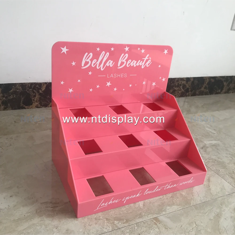 Pdq Cardboard Counter Top Display For Eyelash Contact Lenses Display