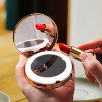 

Top wholesale custom unique pocket gold makeup led compact mirror