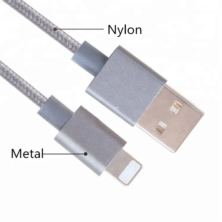 

Nylon high quality cable fast Charge usb for iPhone, Gold rose gold silver