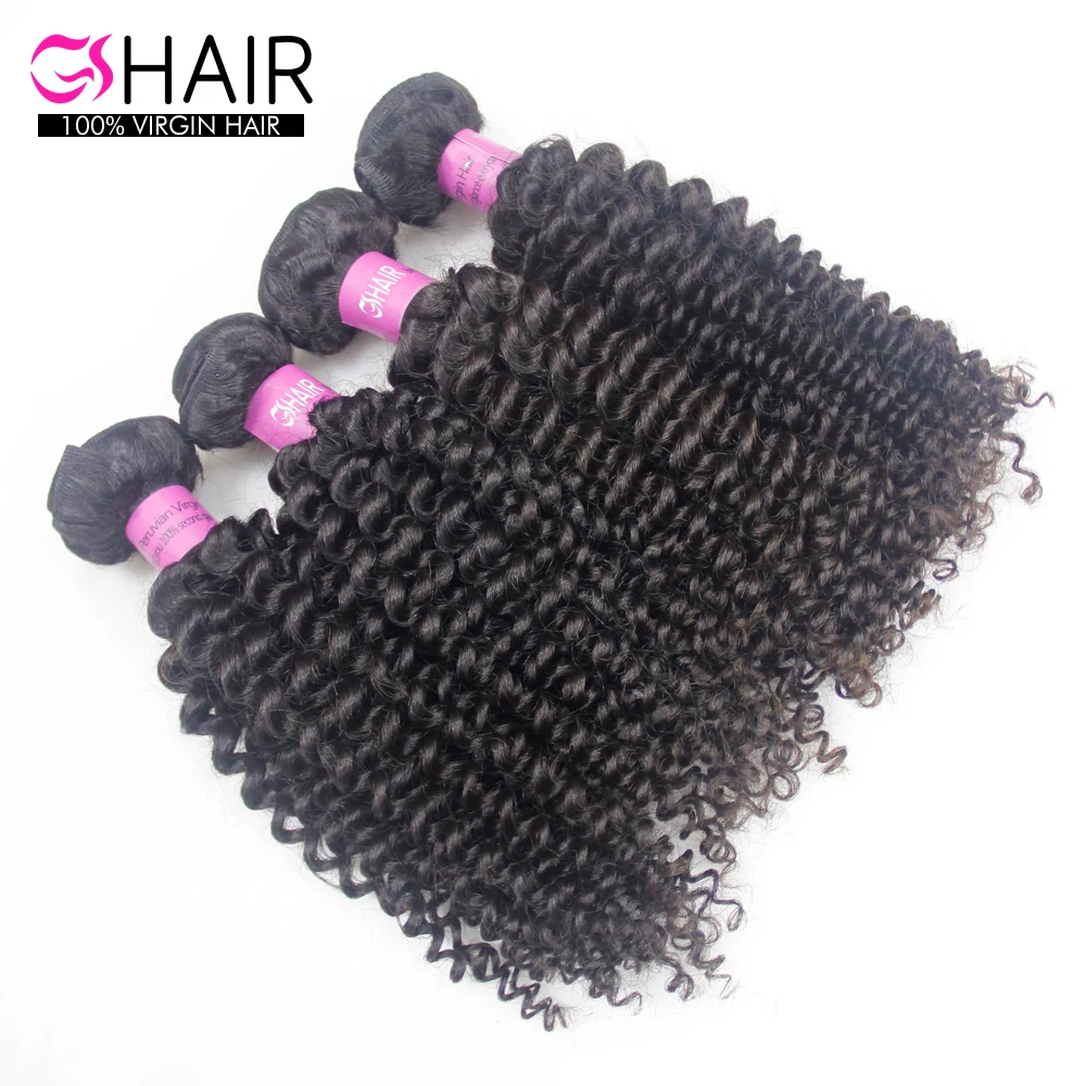 

Fast Delivery Grade 7A 100% Virgin Human Hair Bundles Peruvian Kinky Curly for women, Natural black