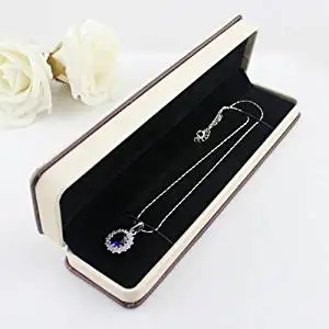 New Design Items Hot Selling Beige Color Pu Leather Graceful Long Necklace Jewelry Box Gift Package