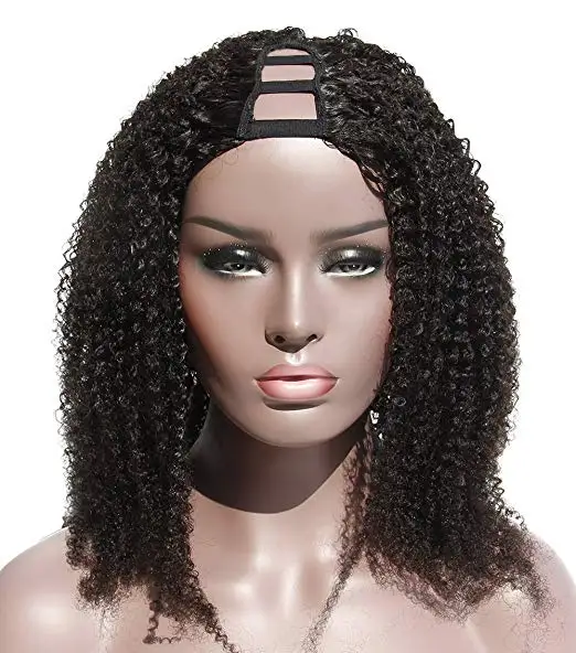 

Wholesale cheap curly ombre human hair u part wig Glueless women lace wigs,kinky curly u part wig human hair