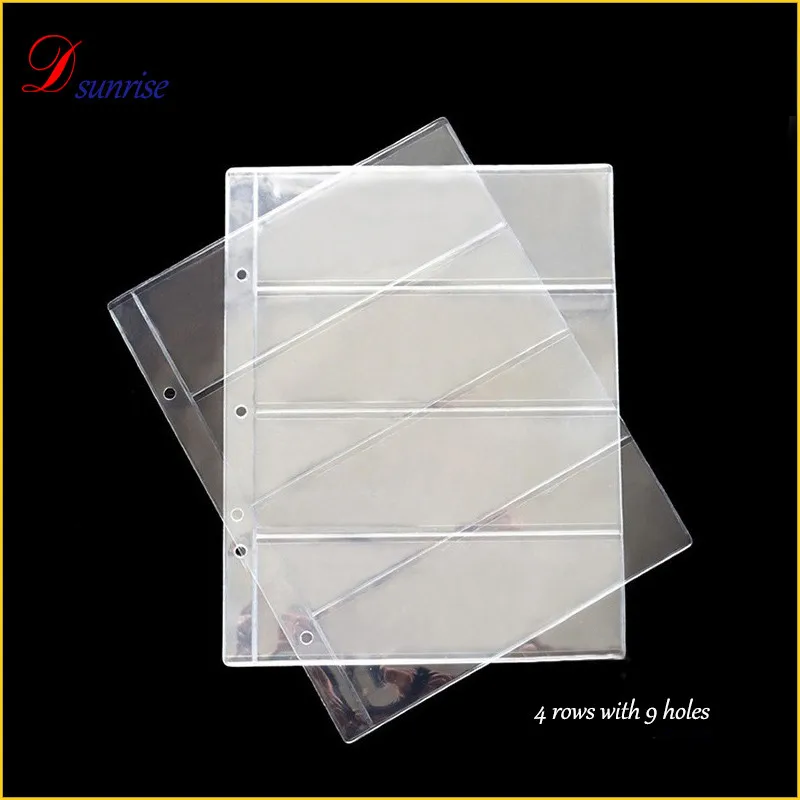 4 Line Album Pages Loose Leaf Stamp Banknote Collections Inner Page