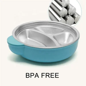 Image of LULA 3 Compartments Stainless Steel Keep Food Warm Cold Bowl Baby Lunch Box With Water filling Spout