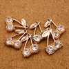 2018 fashion Korea popular metal charms alloy cherry with Rhinestone pendants charms for DIY jewelry making
