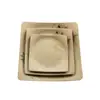 Reusable melamine dinner plates square flat plates with customized printing