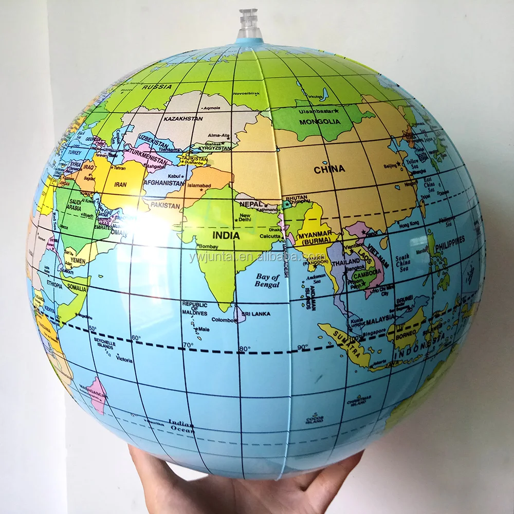 Şişme Siyasi Dünya Küre Plaj Topu Doğru Harita Ülke Borders-Öğretmen ve Öğrenci Malzemeleri