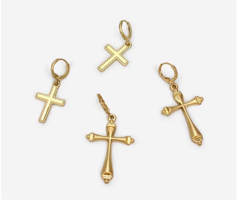 

1801001503 cross earrings women hanging cross earrings for men cross hoop earrings drop huggie, As photo
