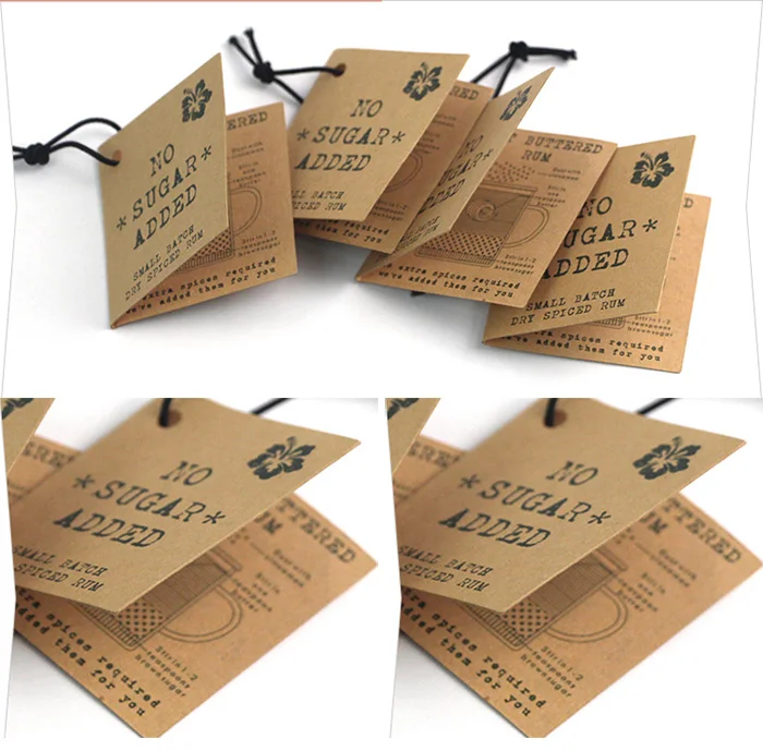 Double Sided Printing Square Elastic String Paper Folded Hang Tag - Buy ...