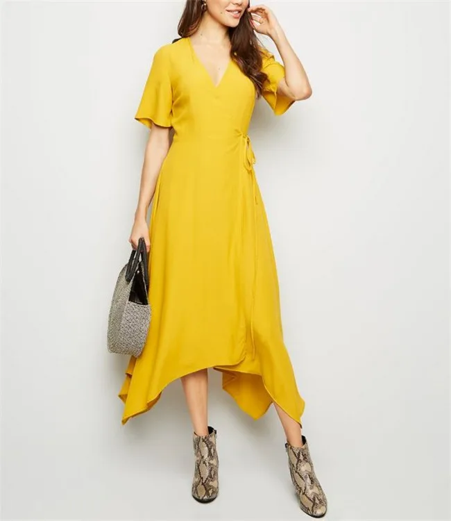 mustard yellow chiffon maxi dress