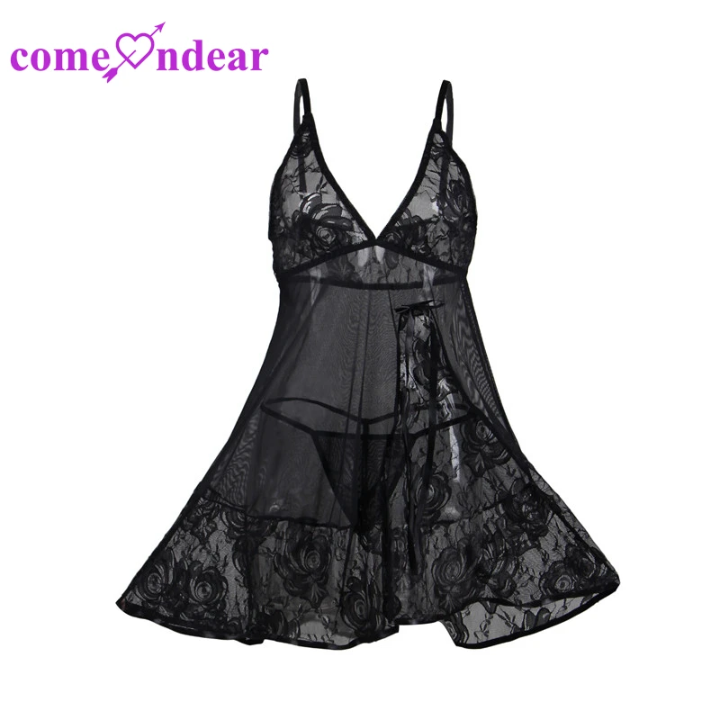 

Hot selling plus size lace free sample lingerie, Black