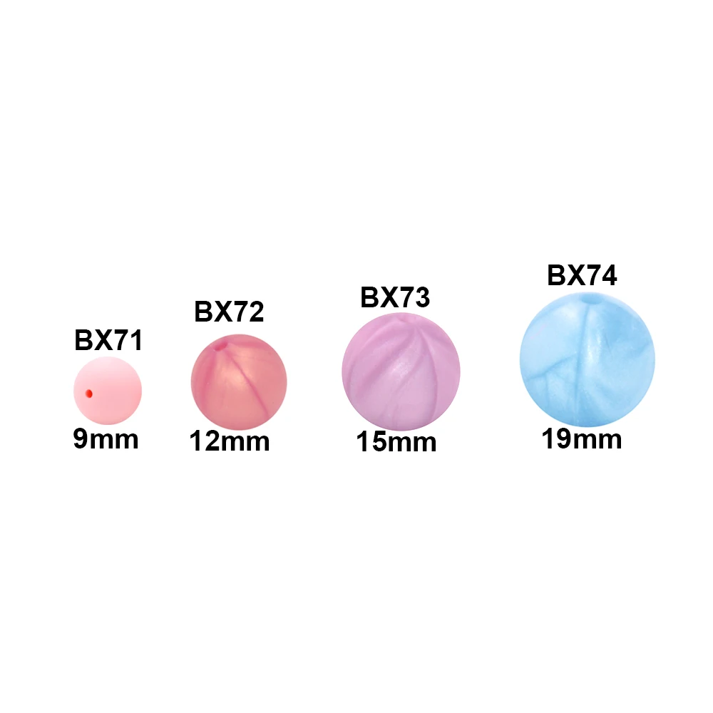 

68 Colors     Wholesale BPA Free FDA Round Baby Teething Bead Soft Silicone Beads For Baby, 68colors or customize