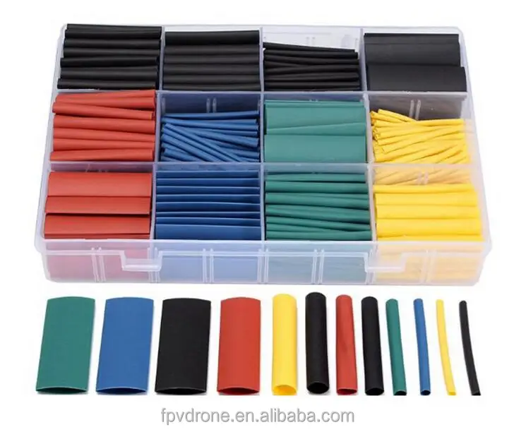 530pcs/set Heat Shrink Tubing Insulation Shrinkable Tube Assortment Electronic Polyolefin Ratio 2:1 Wrap Wire Cable for RC FPV
