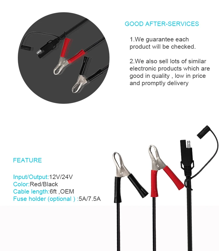 Wholesale Auto Battery Alligator Clips To Sae Plug Crocodile Metal