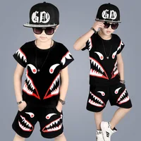 

Summer Boys Set 2019 New Korean Children's Wear Big Children's Cartoon T-Shirt Two-piece Boy Clothes