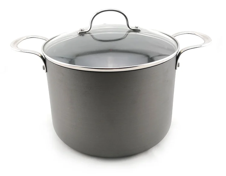 Wholesale Large Hard Anodized Aluminum Nonstick Cooking Pot With Glass