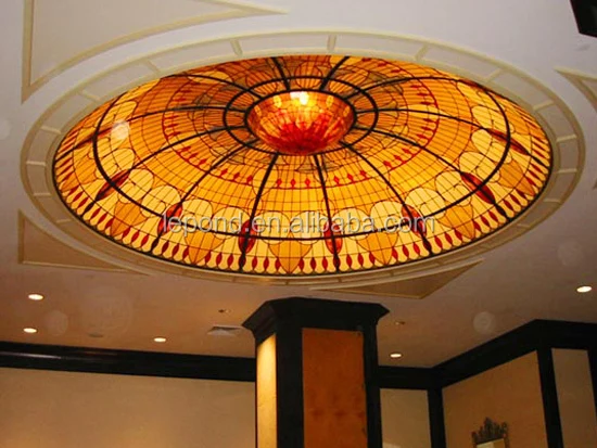 Stained Glass Tiffany Stained Glass Ceiling Dome Round Type With