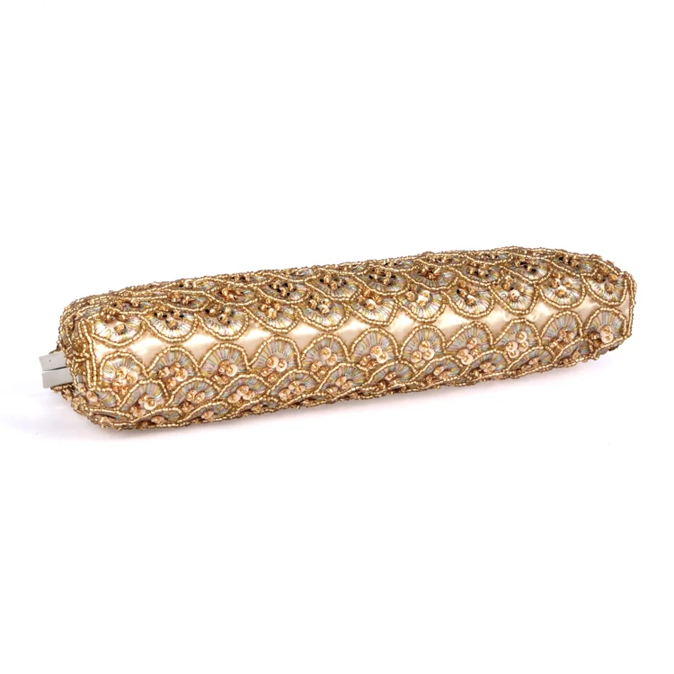 gold sequin evening bag