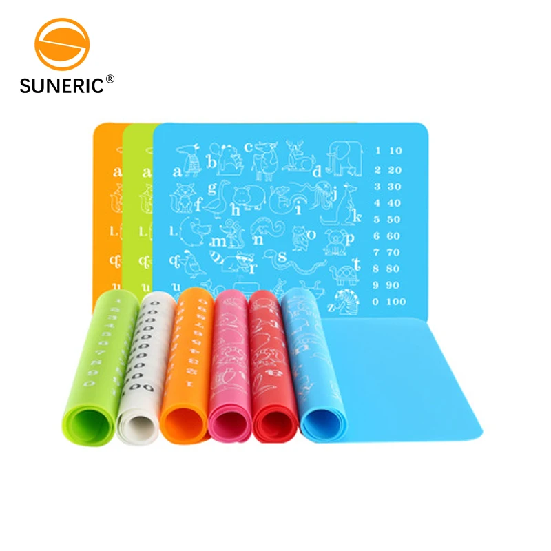 

Eco-friendly Educational Placemats for Kids Silicone Placemat, Multi color