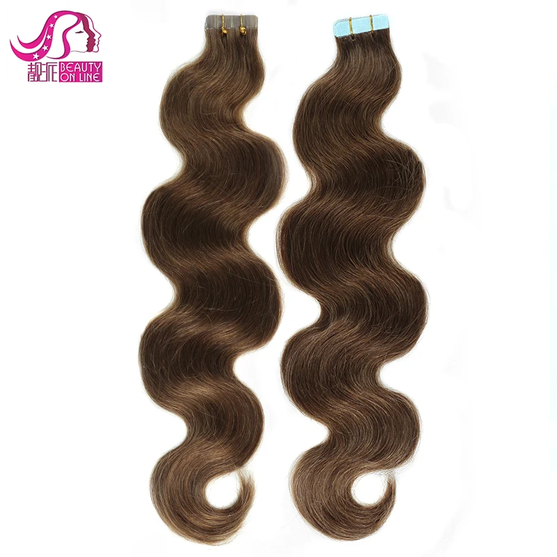 24 Inch 100 Remi Curly Double Sided Micro Tape In Human Hair