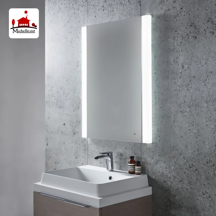 
Customized size backlit bathroom mirrors anti fog frameless led illuminated rectangular mirror 
