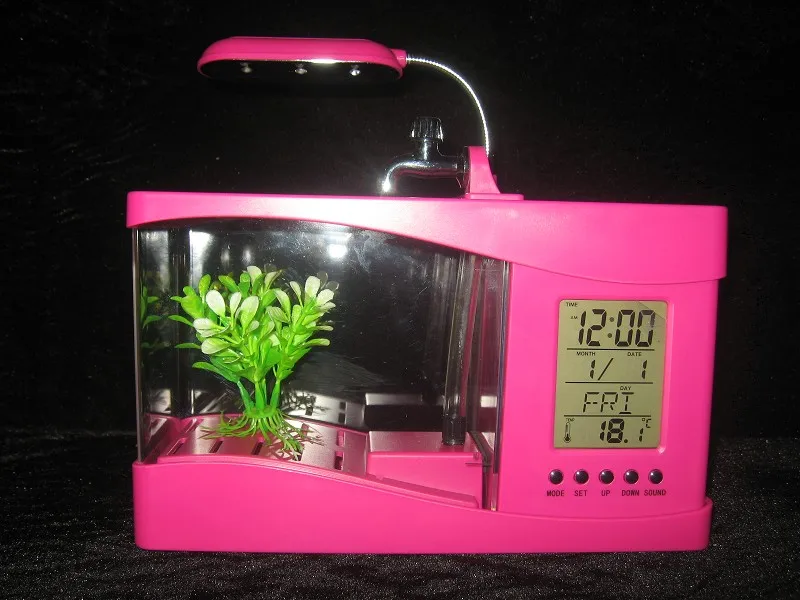 Promotional USB fiber fish aquarium tank Mini aquarium fish tank for sale