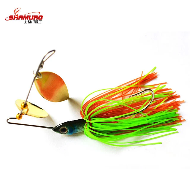 

15g Lead Jig Head Silicone Skirt Fishing Spinnerbait, Customized