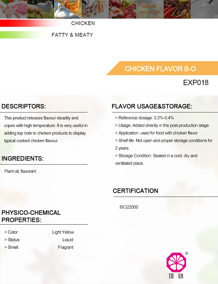 Chicken concentrate liquid food flavouring