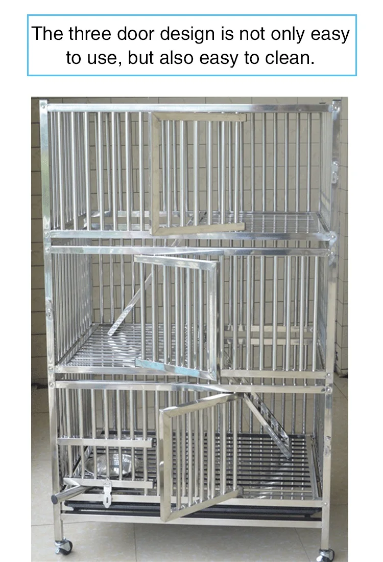 Luxury 3 Layer Big Stainless Steel Cat Cage Buy Steel Cat Cage