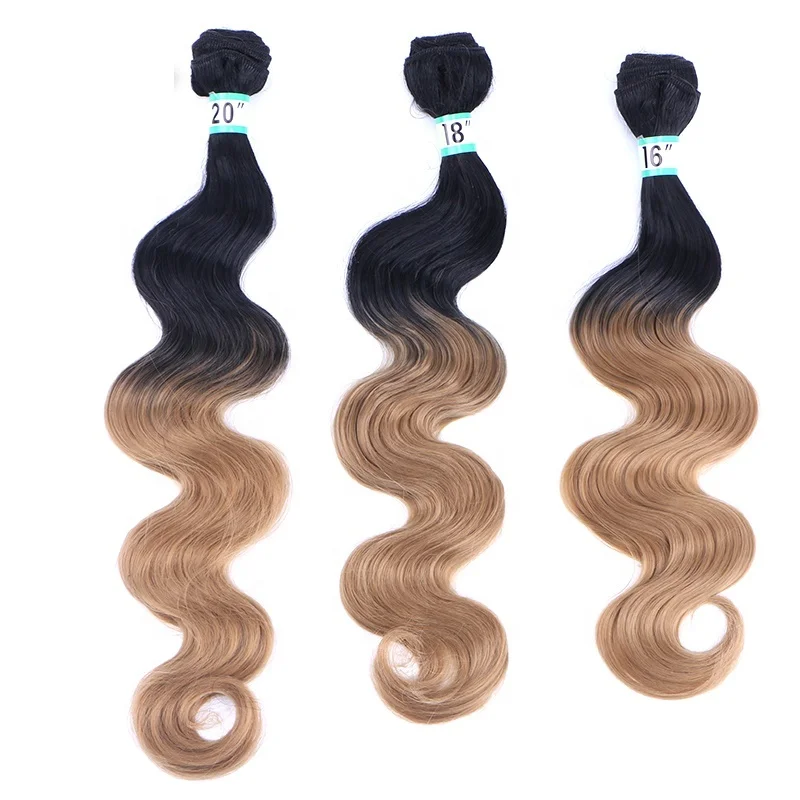 

Wholesale Body Wave 2 Tones Synthetic Fiber Hair Extensions