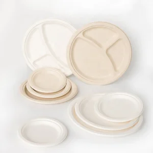 Image of Xiamen Disposable Biodegradable Sugarcane Bagasse Paper Pulp Tableware