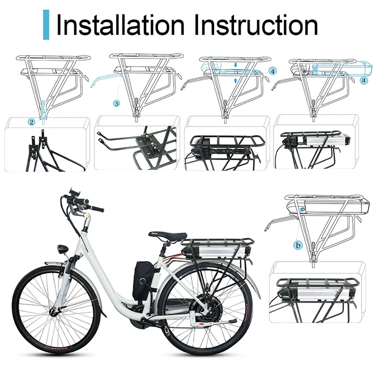 Powerful ebike battery 48v 20ah fit for 1000w electric motor with charger and BMS