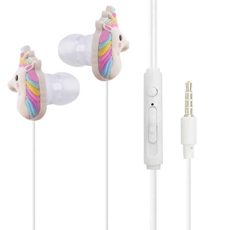 

Customizable color unicorn 3D silicone In-Ear headphone earphone