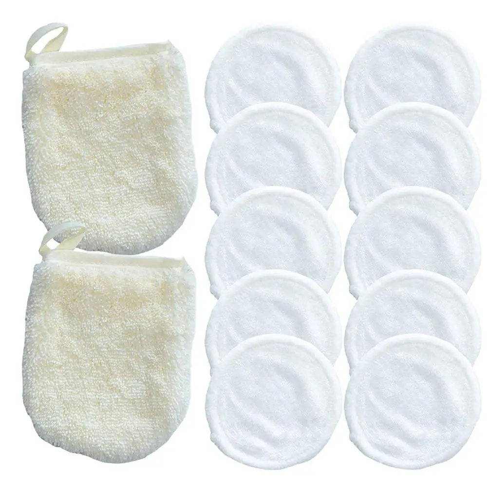 15 Piezas Almohadillas reutilizables de bamb/ú para eliminar el maquillaje con 1 Bolsa de Lavado reutilizables sin productos qu/ímicos para cuidado facial suave toallitas limpias de la cara 3 colores