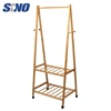 Natural Bamboo Portable Kitchen Cabinet Cable Reel Storage Rack