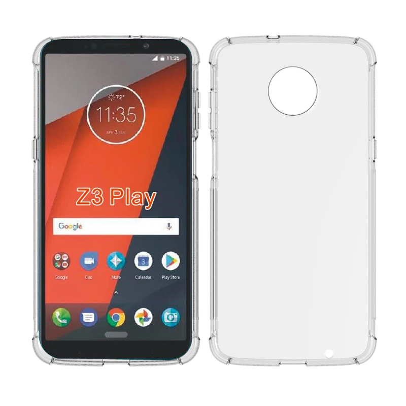 Transparent Shockproof soft Tpu cover case For Motorola moto Z3 Play